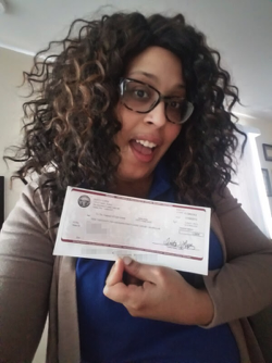 Charmaine B's first check